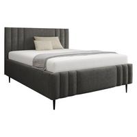 POLSTERBETT Ribo Leg - Dunkelgrau/Schwarz, Holz/Textil (140/200cm) - MIRJAN24