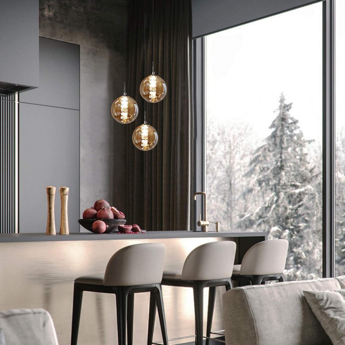 LED-HÄNGELEUCHTE Luxthain 30/150/30 cm - Grau, Glas (30/30/150cm) - ZMH