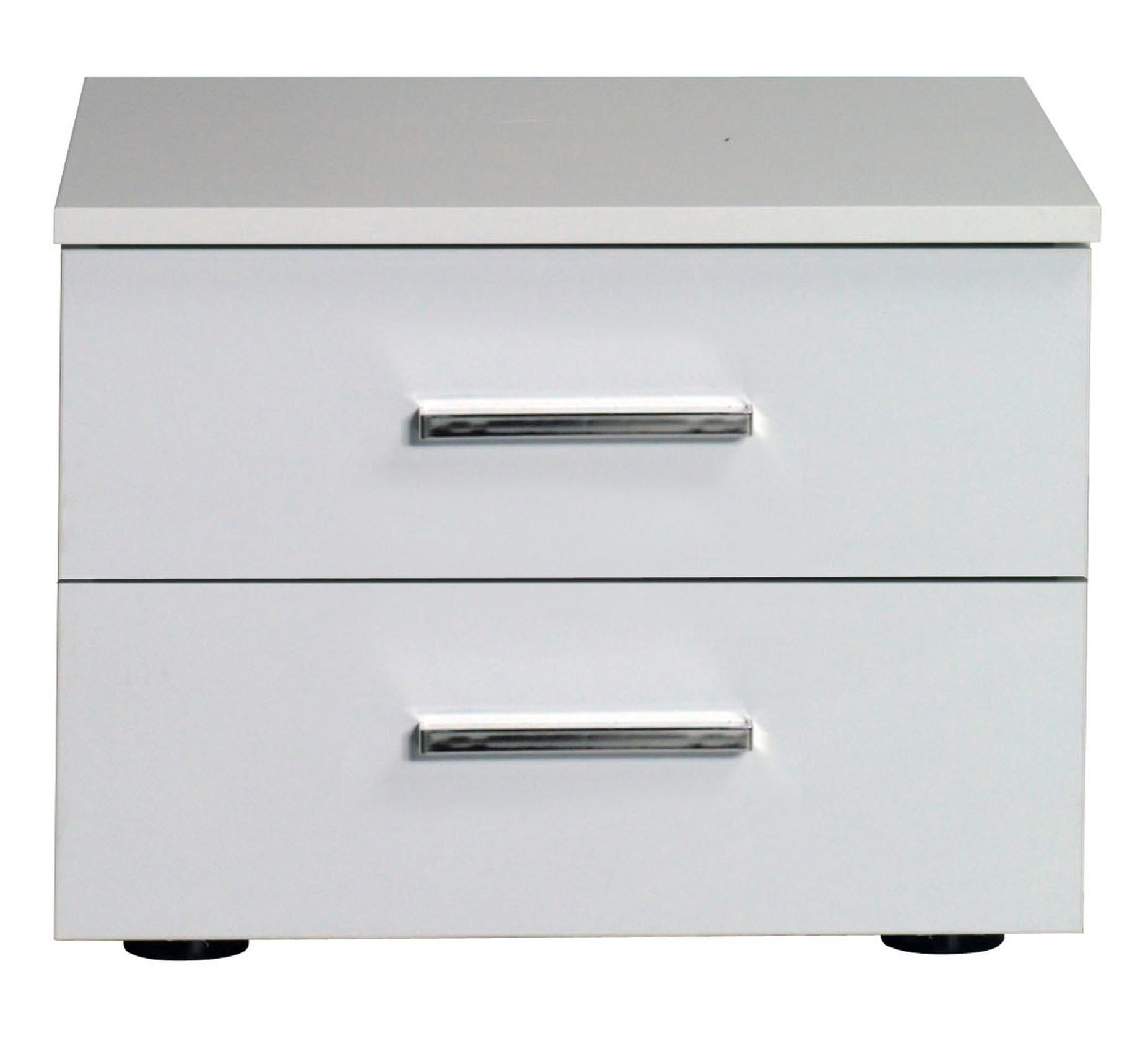 NACHTTISCHE Weiß Hochglanz 47/35/41 - Weiß Hochglanz, Holzwerkstoff (47/35/41cm) - RAUMHIRSCH FURNITURE