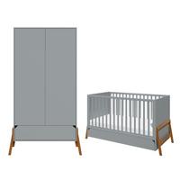 BABYZIMMER 2-teilig Grau - Grau, Holzwerkstoff (161/90/75cm) - Petits-meubles