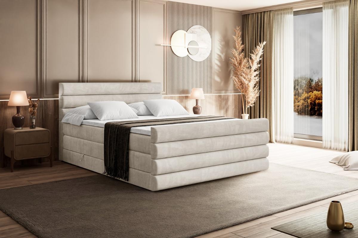 BOXSPRINGBETT CELESTIA-Z KING - 180x200 - H3/H4 - Creme - Creme, Holzwerkstoff (180/200cm) - ALTDECOR