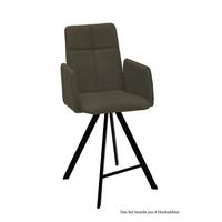 THEKENSTUHL drehbar (4er-Set) Despina 52x109x60 Schwarz/Khaki - Dunkelgrün/Schwarz, Kunststoff (60/109/52cm) - 58aufmkessel