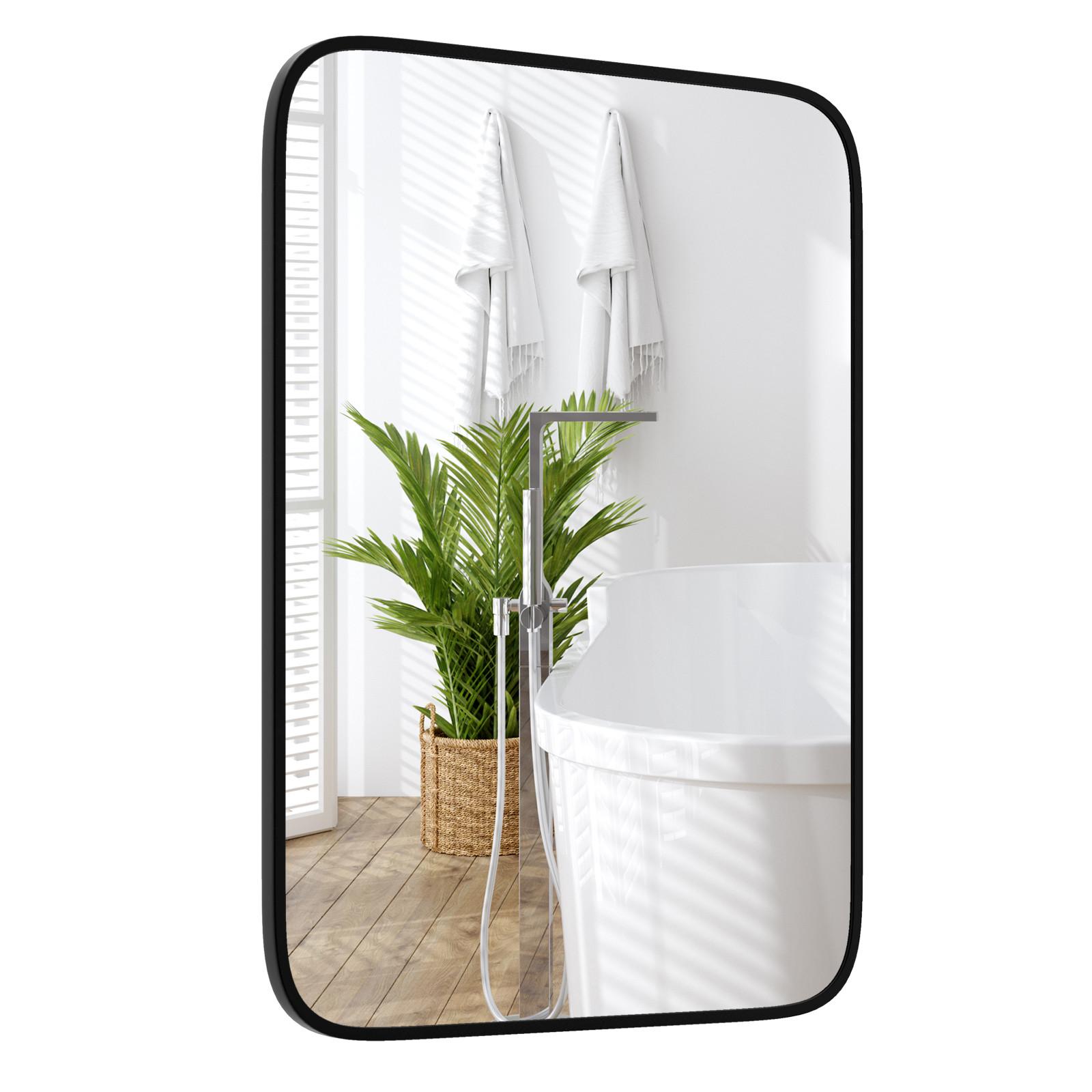 WANDSPIEGEL rechteckig schwarz - Schwarz, Glas (70/2/50cm) - COSTWAY