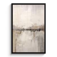 POSTER MIT RAHMENGERAHMTES BILD Moderne Kunst - Abstrakt - Beige 60x90 cm - Beige, Papier (60/90cm) - MuchoWow