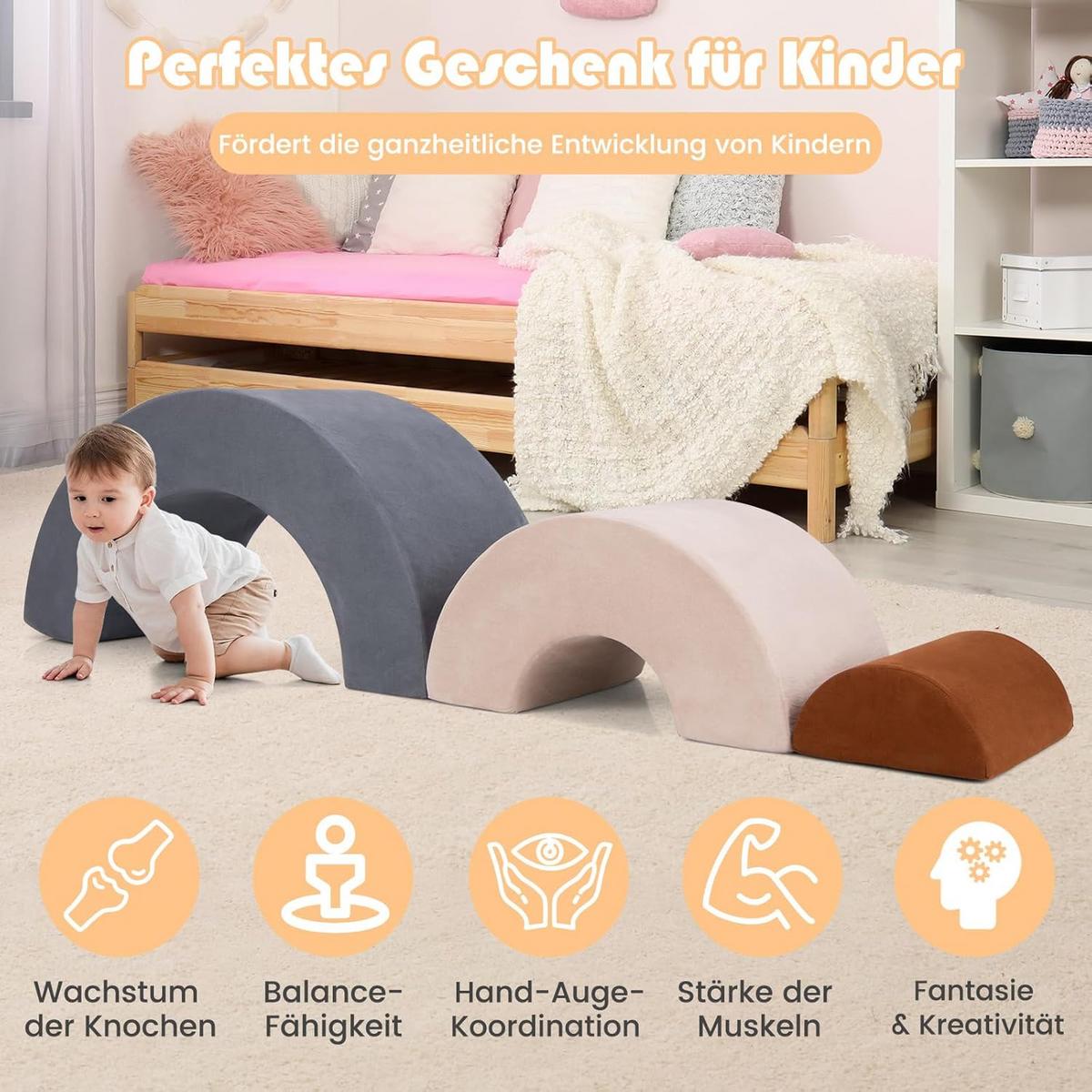 KLETTERBOGEN Grau - Grau, Kunststoff (112/49/41cm) - COSTWAY