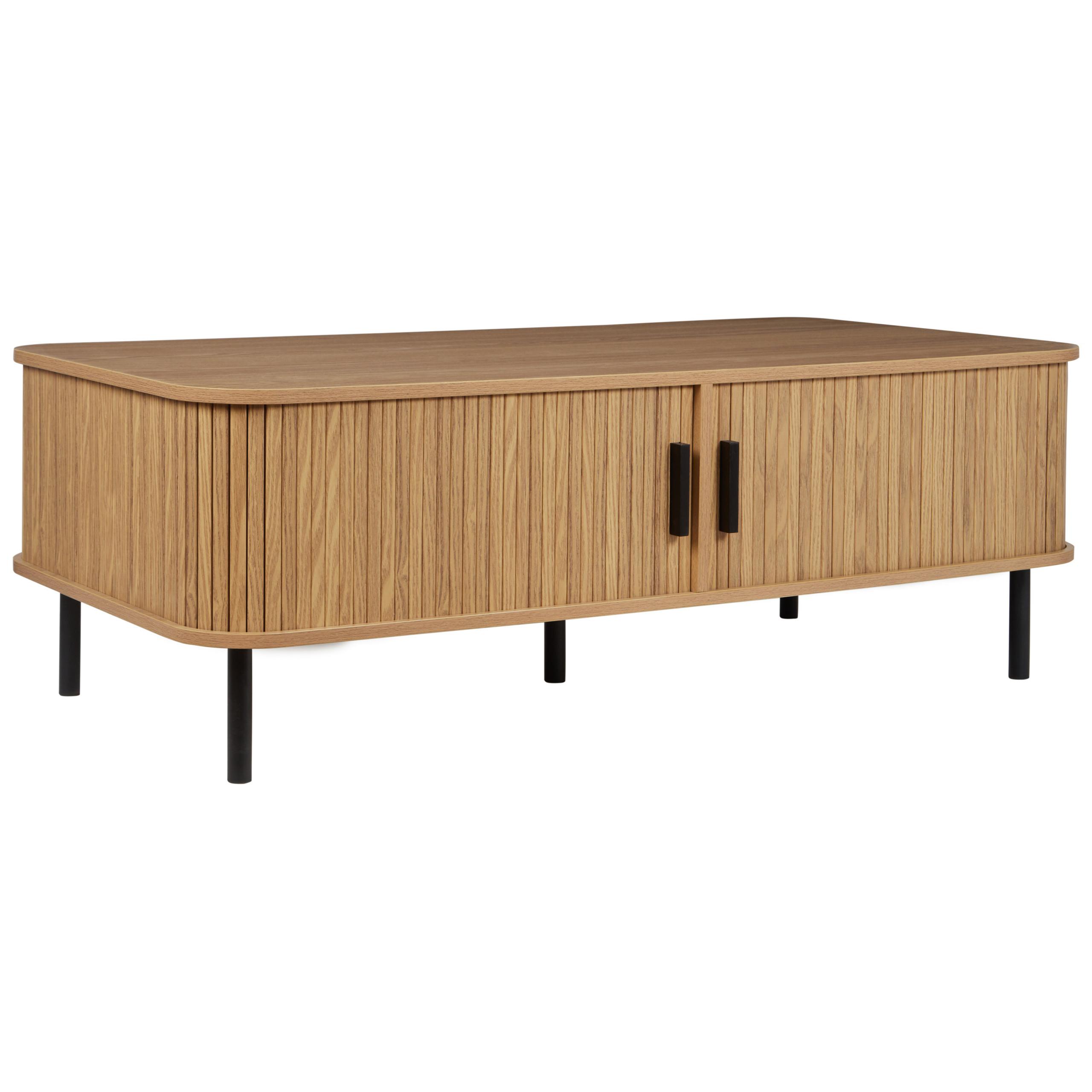 COUCHTISCH helles Holz/schwarz Bradley - Hellbraun/Schwarz, Holzwerkstoff (120/60/41cm) - Beliani