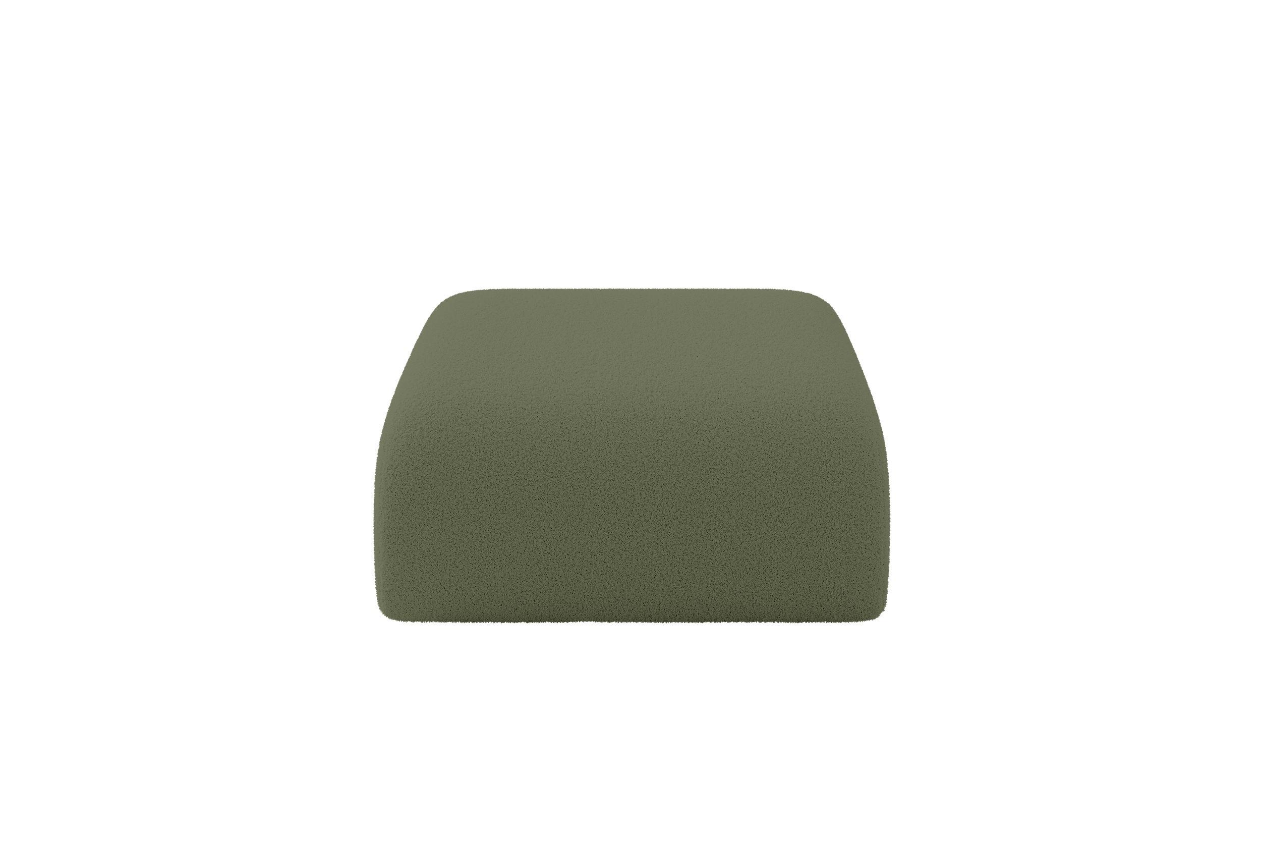 POUF MIRA-PUF 91x89x40 Grün cm Bouclé Modular Sitzhocker - Schwarz/Olivgrün, Holzwerkstoff/Kunststoff (91/40/89cm) - ALTDECOR