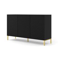 KOMMODE Schwarz, Gold 150/87/42 - Schwarz, Holzwerkstoff (150/87/42cm) - RAUMHIRSCH FURNITURE