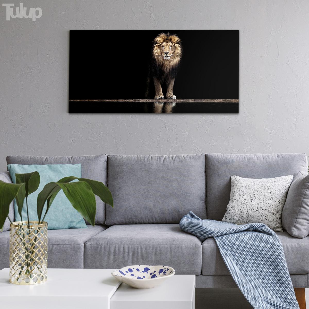 GLASBILD 120x60 cm Wildes Tier - Hellbraun/Schwarz, Glas (120/60cm) - TULUP