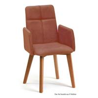 ARMLEHNSTUHL (8er-Set) Dardana 52x92x60 Eiche geölt/Cognac - Cognac/Eichefarben, Kunststoff (60/92/52cm) - 58aufmkessel