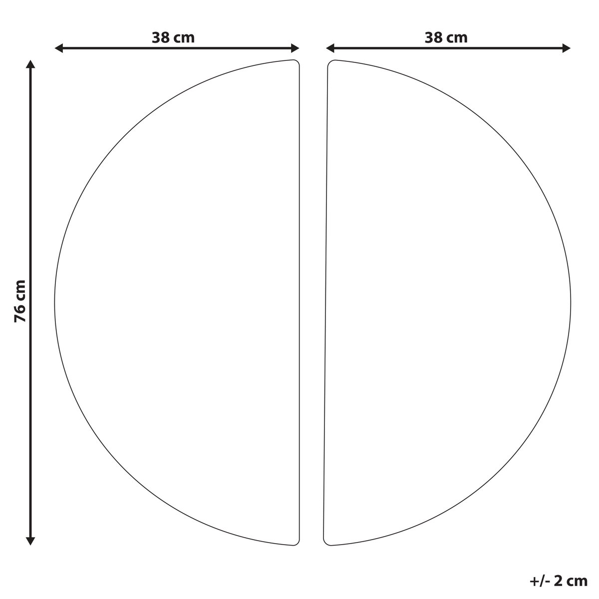 WANDDEKORATION Glas schwarz/weiß Mandau - Weiß, Glas (38/76/3cm) - Beliani