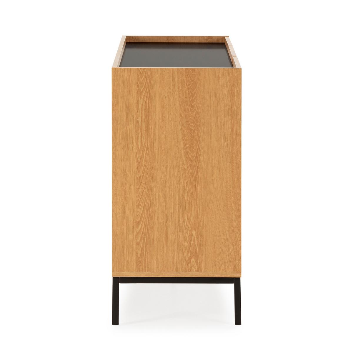 SIDEBOARD Curva 3 türen Eichenfarbe - Honigeiche, Holzwerkstoff (140/80/40cm)