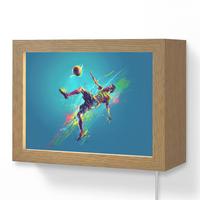 WANDLEUCHTE Fußballer - Farbspritzer - Farbenfroh - Ball 20x15 cm - Blau, Holzwerkstoff (20/15/8cm) - OnlyWow