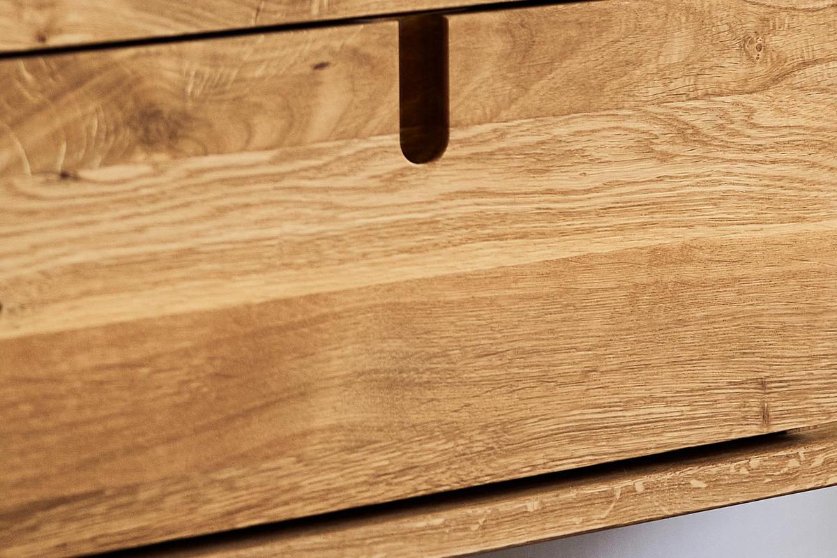 KLEIDERSCHRANK MIT SCHUBLADE INA Wildeiche - Mokka, Holz (108/175/60cm) - byoak
