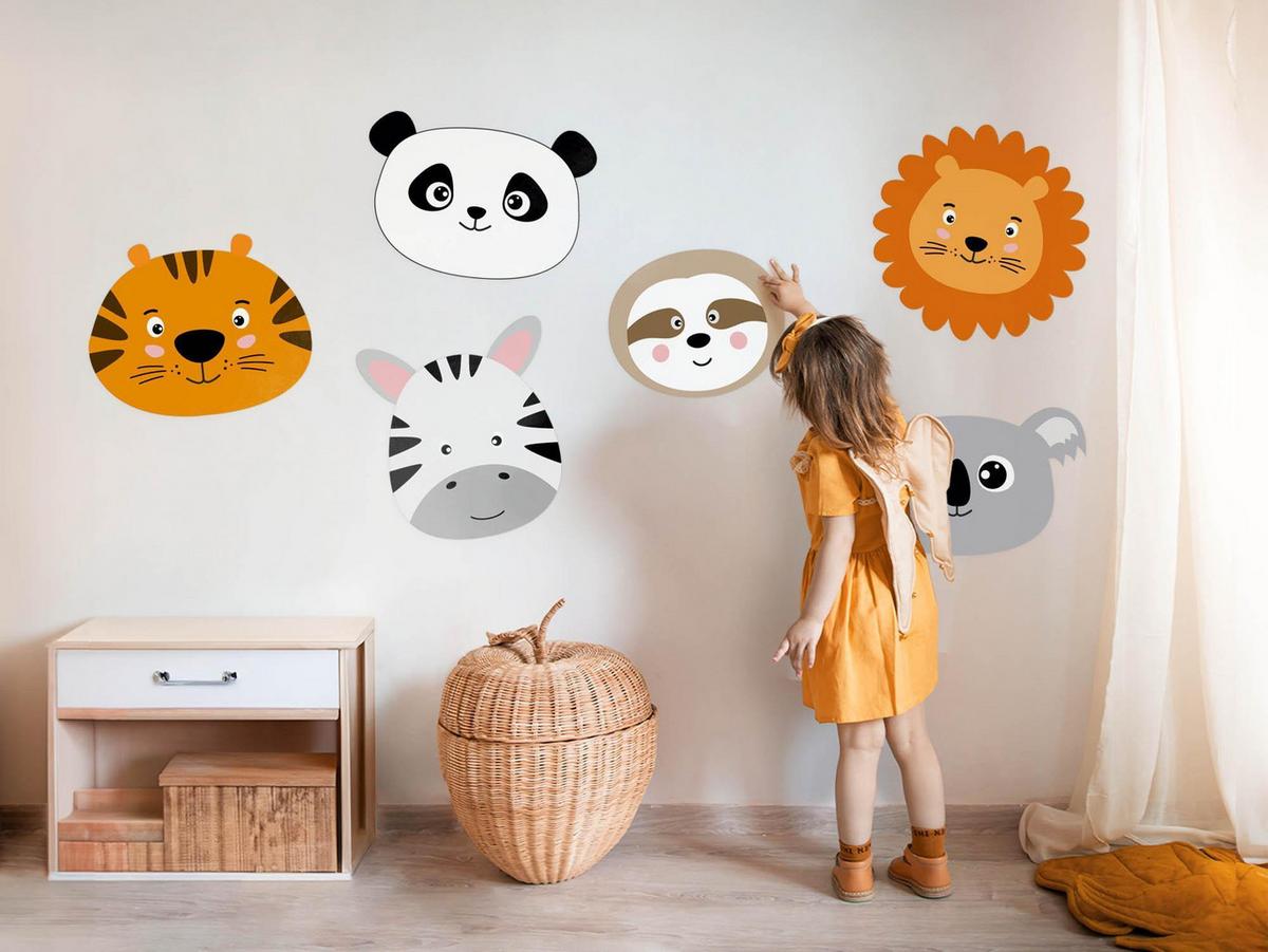 WANDAUFKLEBER 60x91cm - Wildtiersafari - Multicolor, Kunststoff (60/91/0.1cm) - Wallfluent