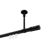 GARDINENSTANGE INNENLAUF Sonette Zoena 160 cm, 1-läufig, 20 mm Ø Schwarz - Schwarz, Metall (160cm) - INTERDECO