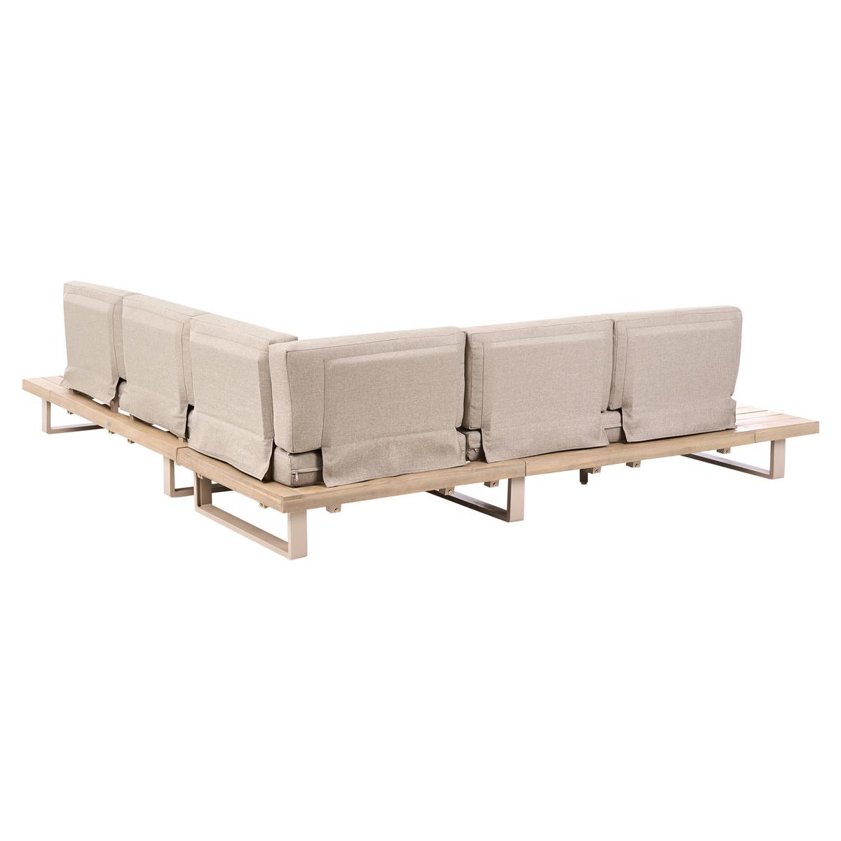 LOUNGEGARNITUR Beige Mykonos - Taupe/Braun, Holz - Beliani