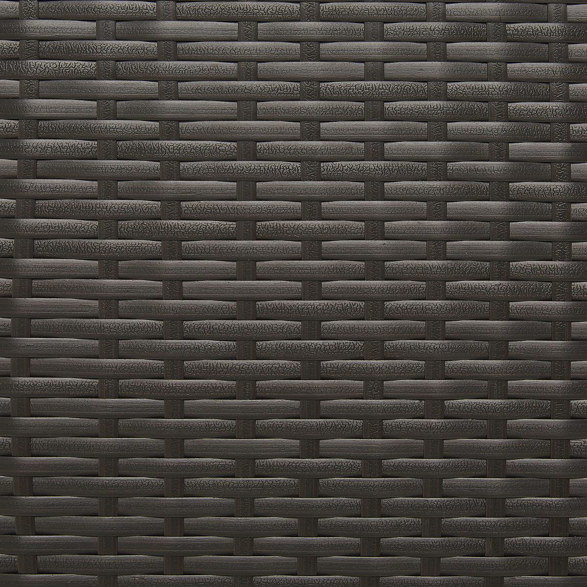 AUFLAGENBOX Rattan braun 155/75 cm Modena - Schwarz/Braun, Kunststoff (155/80/75cm) - Beliani