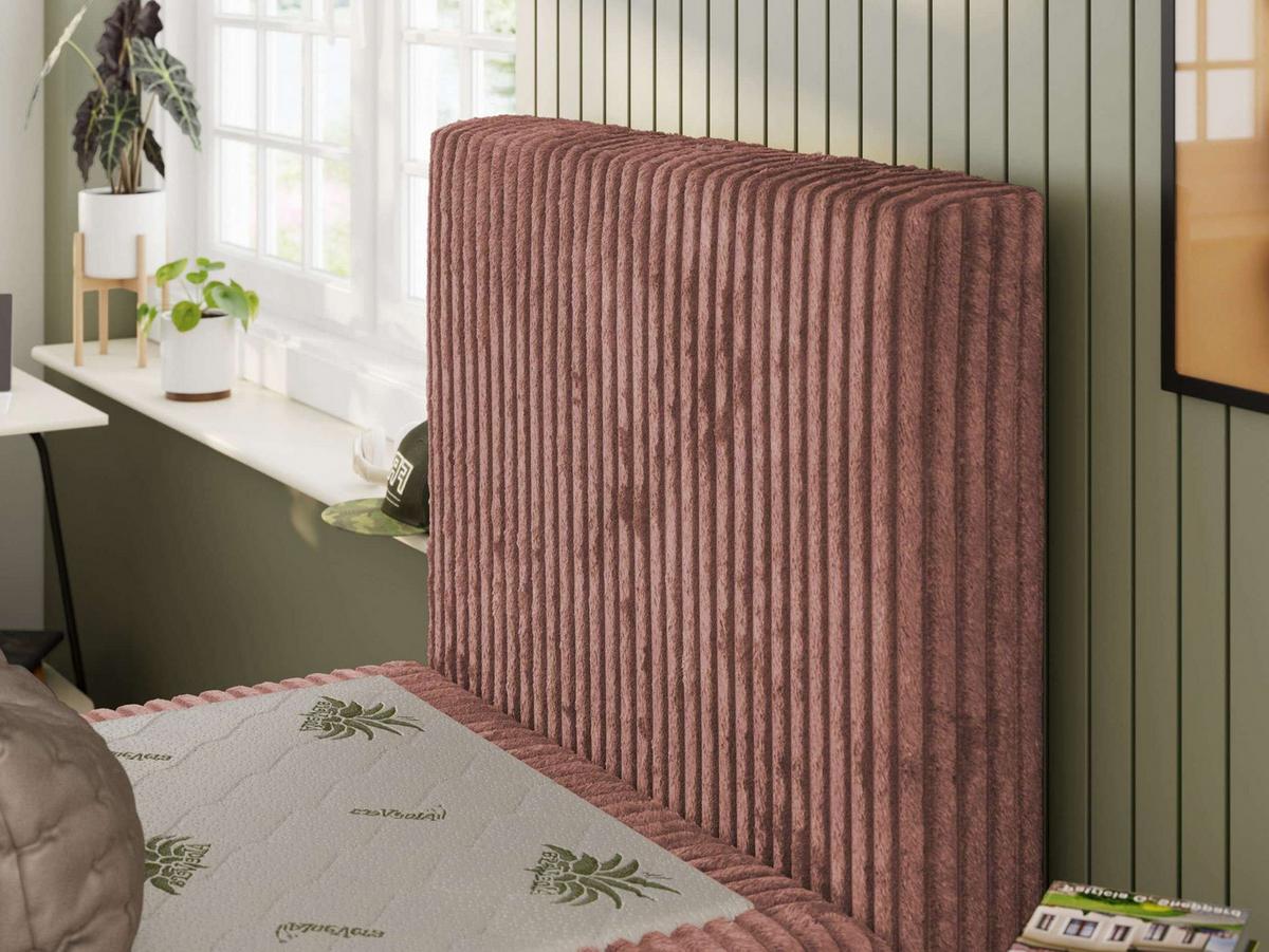 JUGENDBETT TILIO 90/200 - Rosa - H3 - Rechts Seite - Rosa, Textil (200/90cm) - MKS