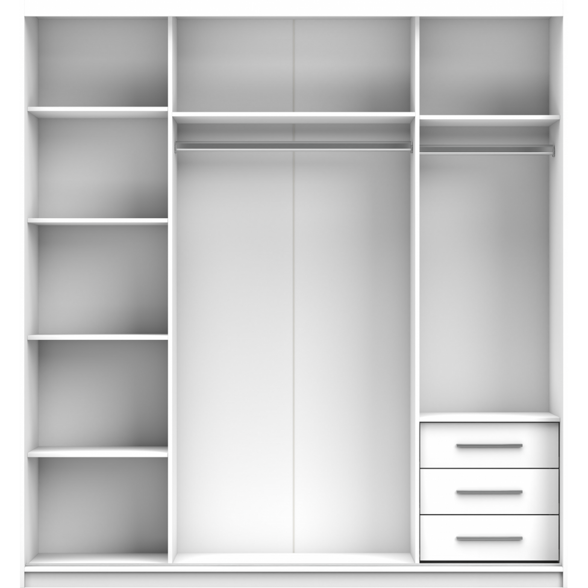SCHWEBETÜRENSCHRANK 203/218/61 cm 2-türig Pola 38 Weiß,Weiß - Alufarben/Weiß, Glas/Holzwerkstoff (203/218/61cm) - imoebel24