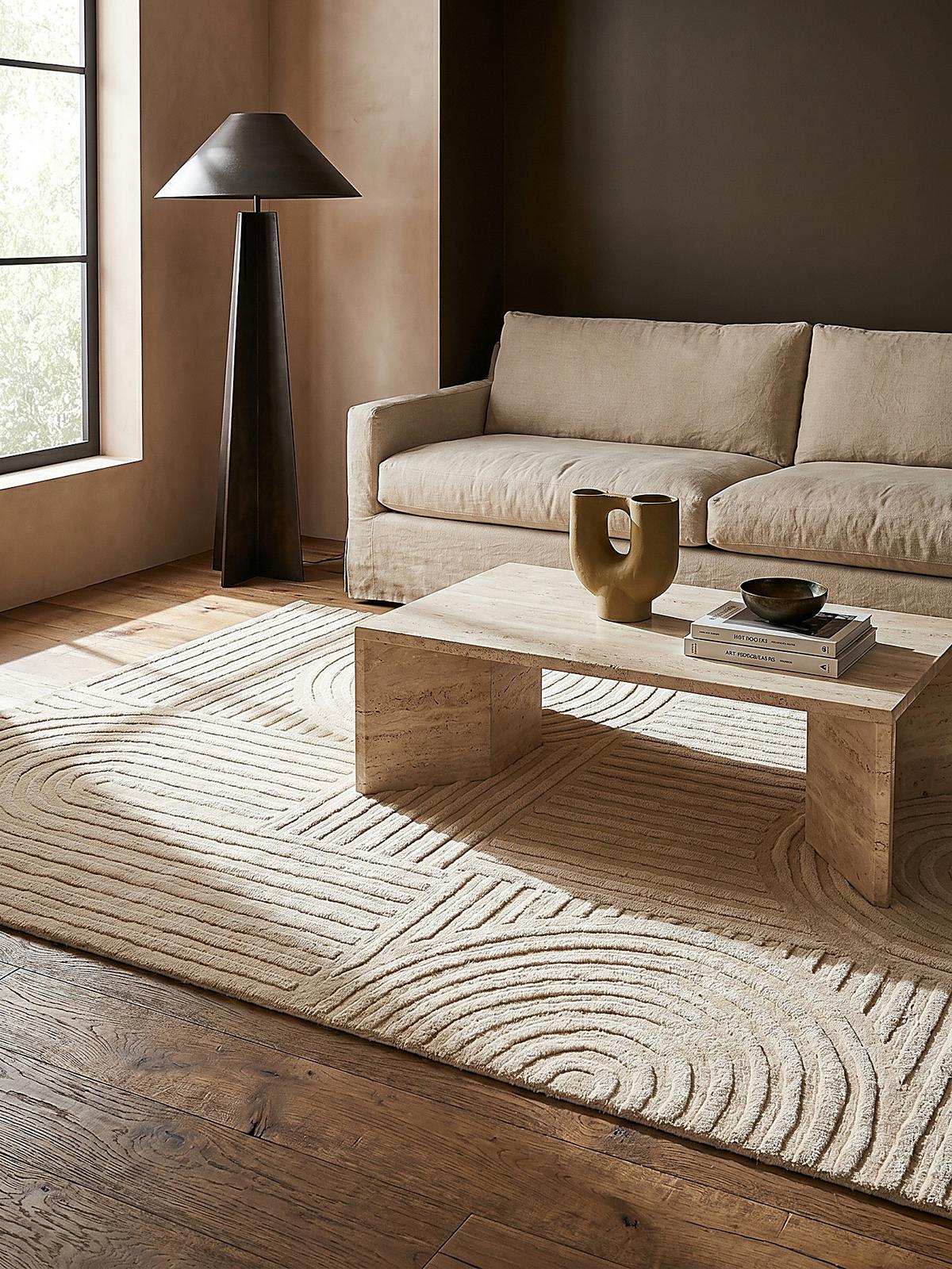 TEPPICH aus Wolle LEVEN in Natur, geometrisch, 160 x 230 cm - Beige, Textil (230/160cm) - KADIMA DESIGN