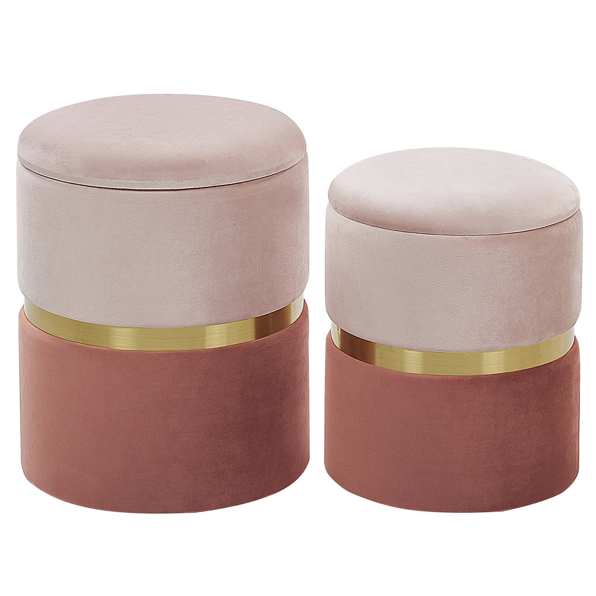 POUF Wichita 36/31/36/31/44/39 cm - Pink, Textil (31/39/31cm) - Beliani