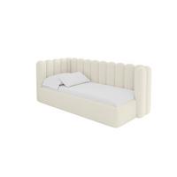 EINZELLBETT Jugendbett mit Bettkasten und Matratze H3/H4, Rechts - HUGY 100x200 Beige - Champagner, Holzwerkstoff/Textil (100/200cm) - ALTDECOR