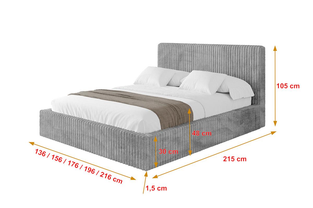 POLSTERBETT mit Bettkasten und Lattenrost, Bett mit Matratze H3/H4 - ALOVA-V1 120x200 Hellgrau - Hellgrau, Holzwerkstoff/Textil (120/200cm) - ALTDECOR
