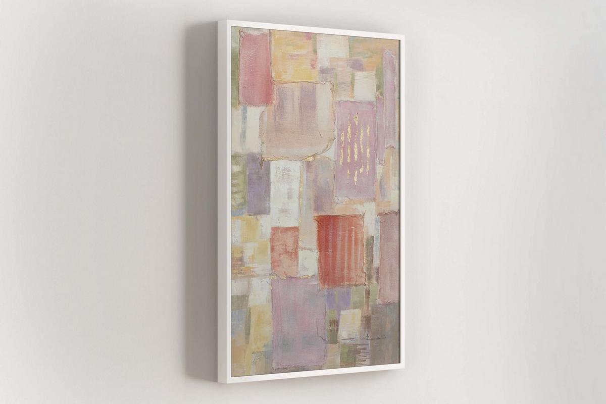 ACRYLBILD HANDGEMALT 83/123 cm - Pink/Beige, Textil (83/123cm) - KUNSTLOFT