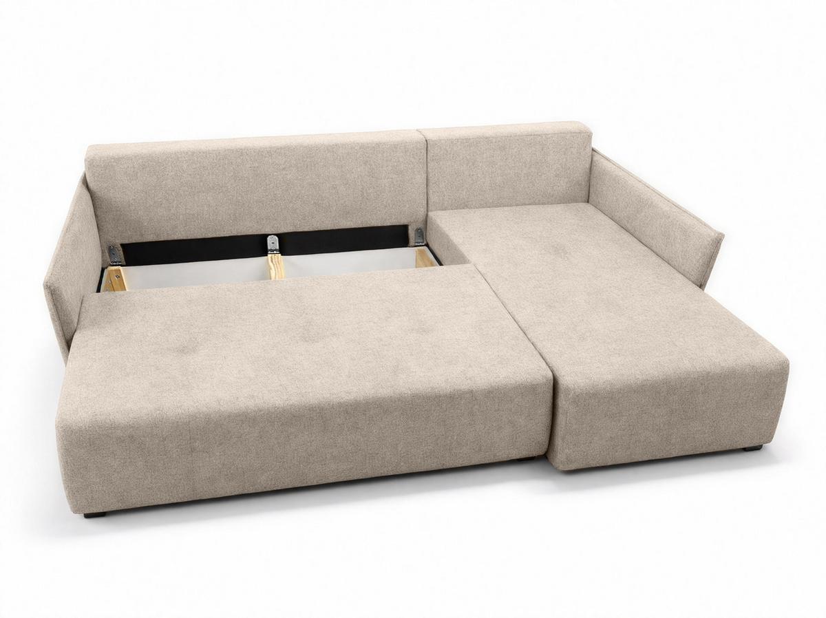 ECKSOFA L Form Damascus Beige 212/143/88 cm Rechts mit Schlaffunktion - Beige/Schwarz, Kunststoff/Textil (212/143cm) - AX Living