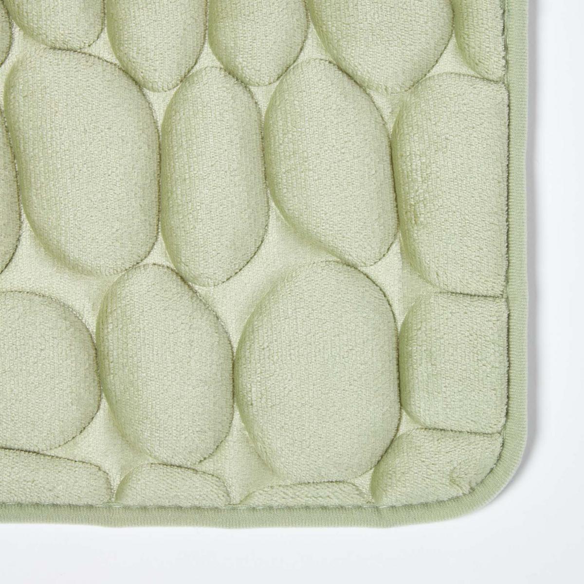 BADEMATTE Memory Foam Kiesel-Design 40/60 cm - Salbeigrün, Textil (40/60cm) - Homescapes