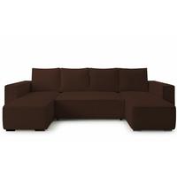 WOHNLANDSCHAFT CUDDY U mit Schlaffunktion und Bettkasten, Farbe: Braun, Cordstoff - Braun, Textil (305/85/140cm) - Storez24