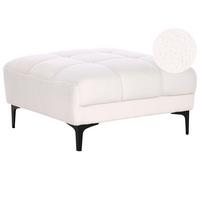OTTOMANE Bouclé Weiß Alnes - Weiß, Textil (88/41/80cm) - Beliani