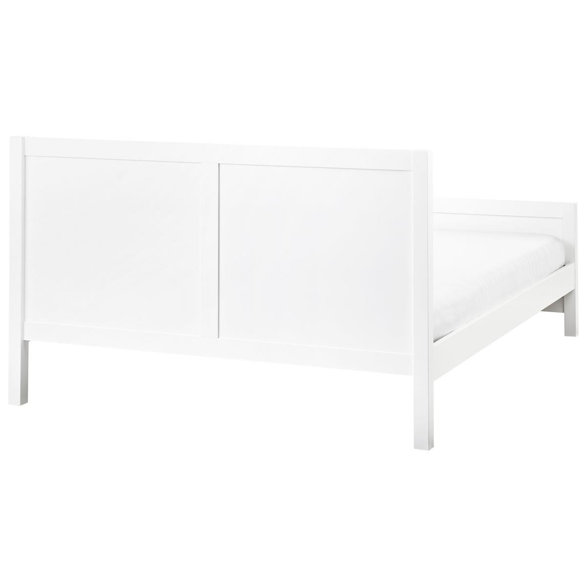 BETT mit Lattenrost 160x200 cm Weiß Champagnat - Weiß, Holz (160/200cm) - Beliani