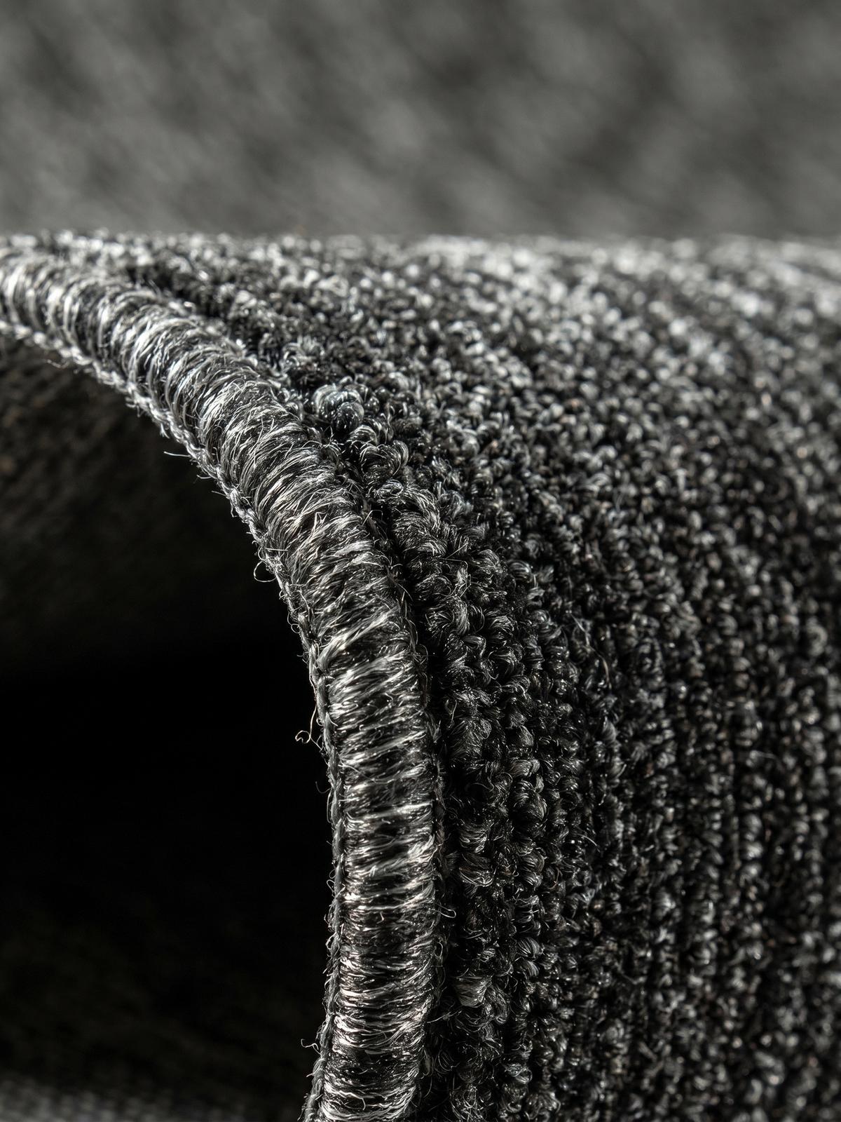 KURZFLORTEPPICH AMMER, einfarbig, Anthrazit, Ø 160 cm - Anthrazit, Textil (160/160cm) - KADIMA DESIGN