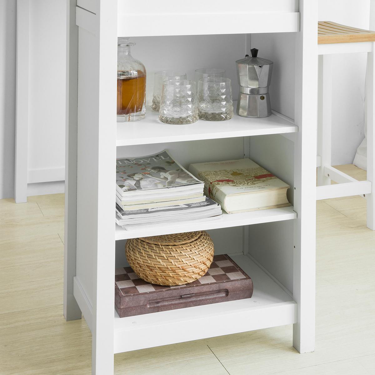 BARTISCH Weiß-Natur - Weiß, Holzwerkstoff (55/120/90cm) - SoBuy