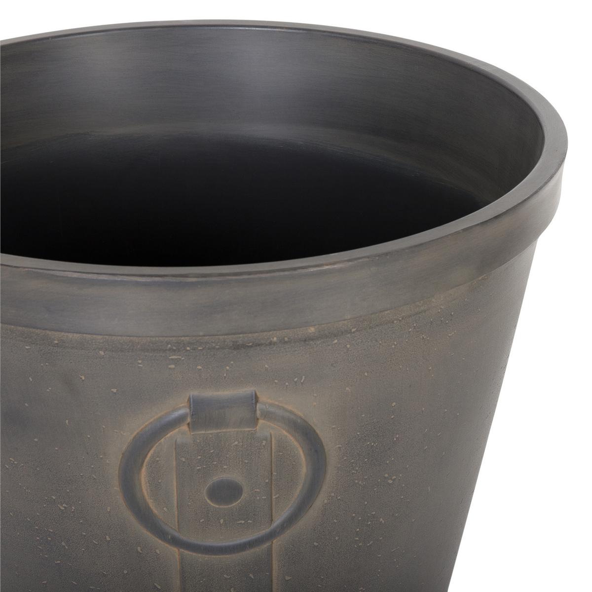BLUMENTOPFSILBERQUADRATISCH 50/50/48cm Astras - Silberfarben, Stein (48cm) - Beliani