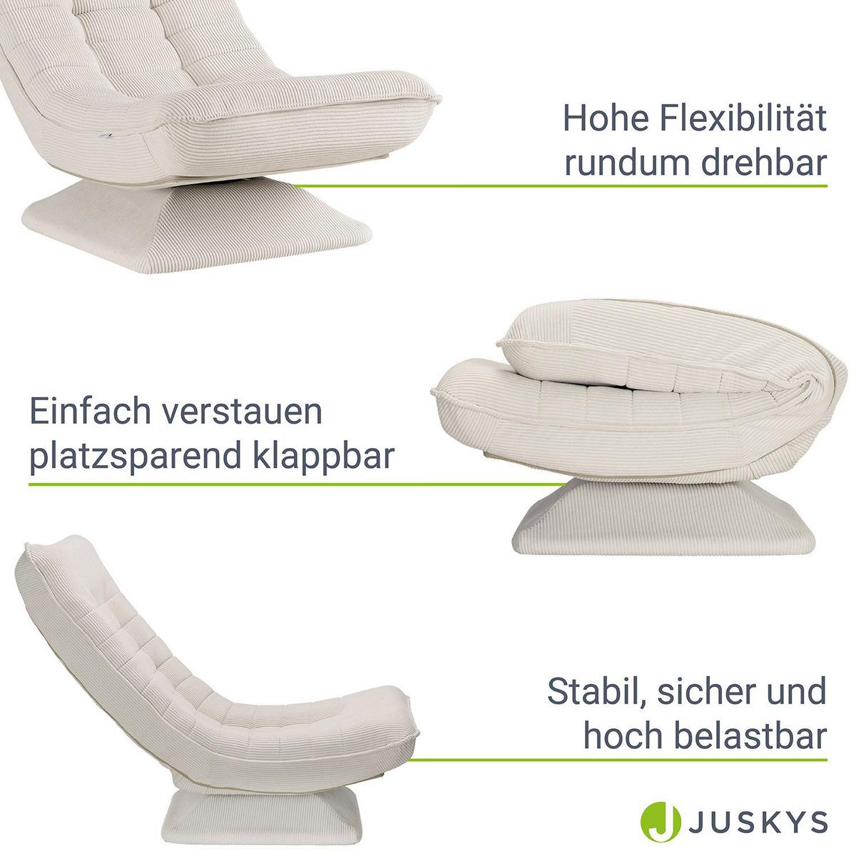 RELAXSESSEL Korsika Cord beige - Beige, Textil (58/85/100cm) - Juskys