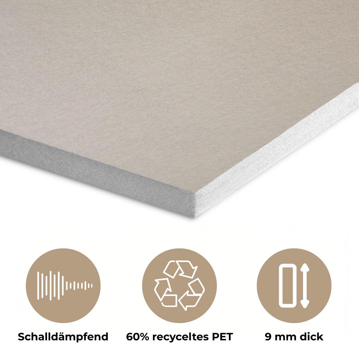 AKUSTIKBILD Pampasgras - Federn - Pastell - Weiß Kunstdruck Schlafzimmer 50x70 cm - Naturfarben, Kunststoff (50/70/0.9cm) - MuchoWow