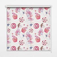 INNENROLLO - Fensterrollo - Rollo - 90x140 cm - Rosa Luftballons, Donuts und Hasen - Pink, Kunststoff (90/140/0.5cm) - TULUP
