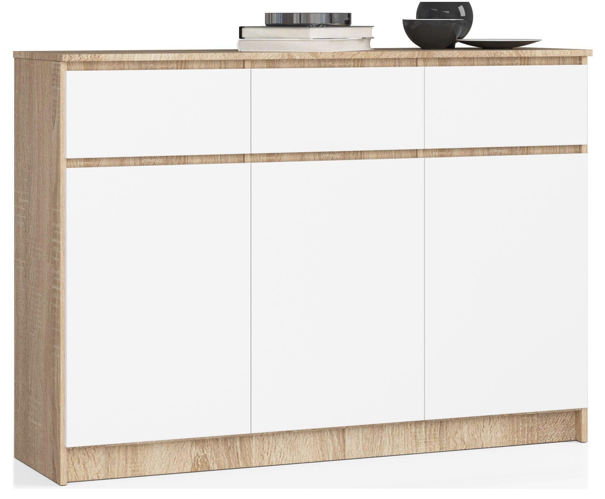KOMMODE Eiche Sonoma, Weiß 99/138/40 - Weiß, Holzwerkstoff (138/99/40cm) - RAUMHIRSCH FURNITURE