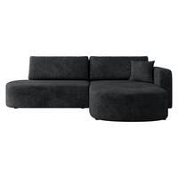 ECKSOFA Zerte, Seite: Rechts - Graphitfarben/Schwarz, Holz/Kunststoff (252/175cm) - MIRJAN24