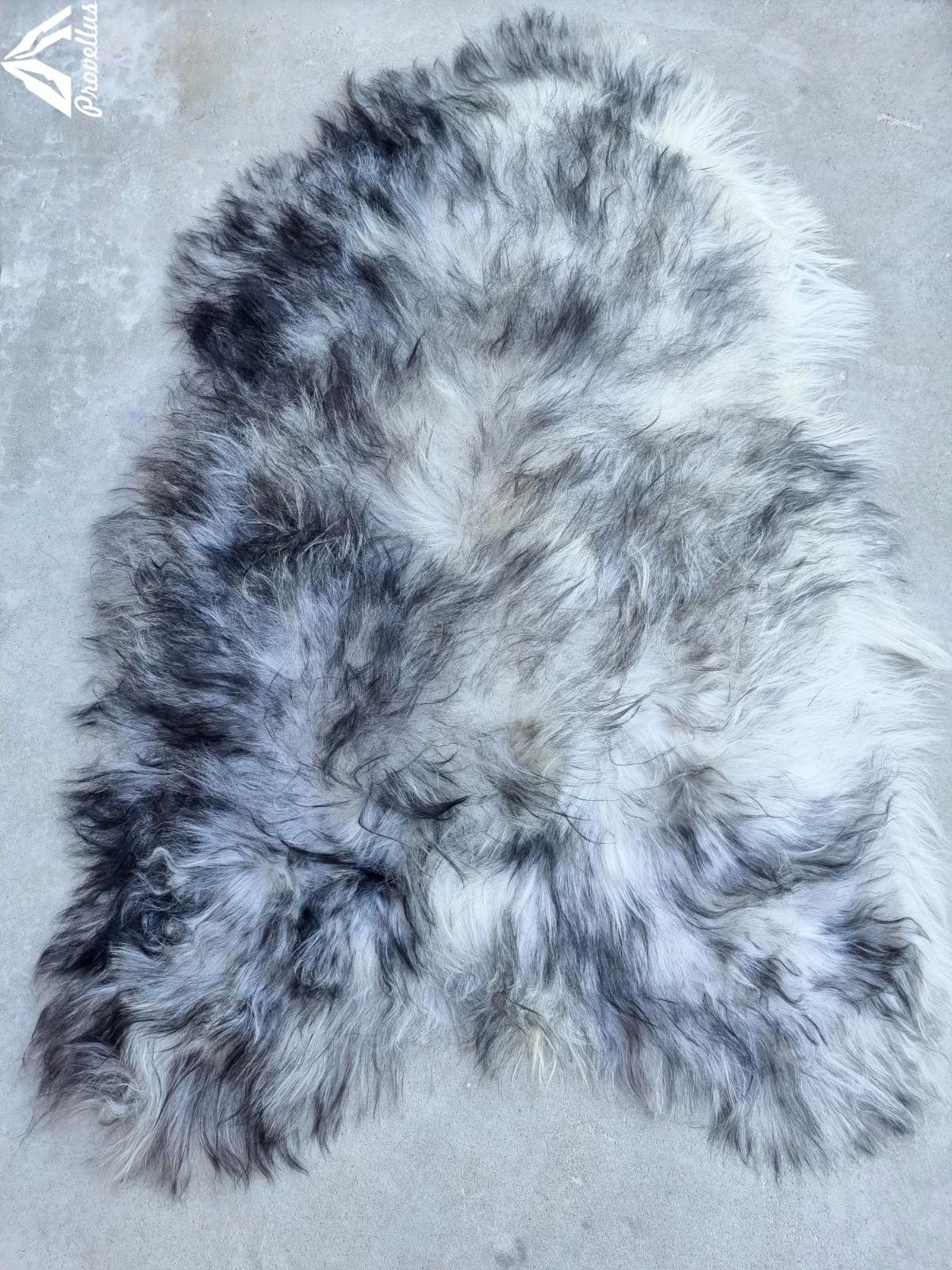 SCHAFFELL Langhaar skandinavisch weich chromfrei Schwarz geflammt ca. 105 cm - Schwarz Hochglanz, Fell (55/105cm) - Provellus