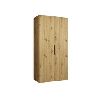 DREHTÜRENSCHRANK 202/100/52 2-türig - Schwarz/Eiche Artisan, Holz (100/202/52cm) - MÖBEL KRYSPOL