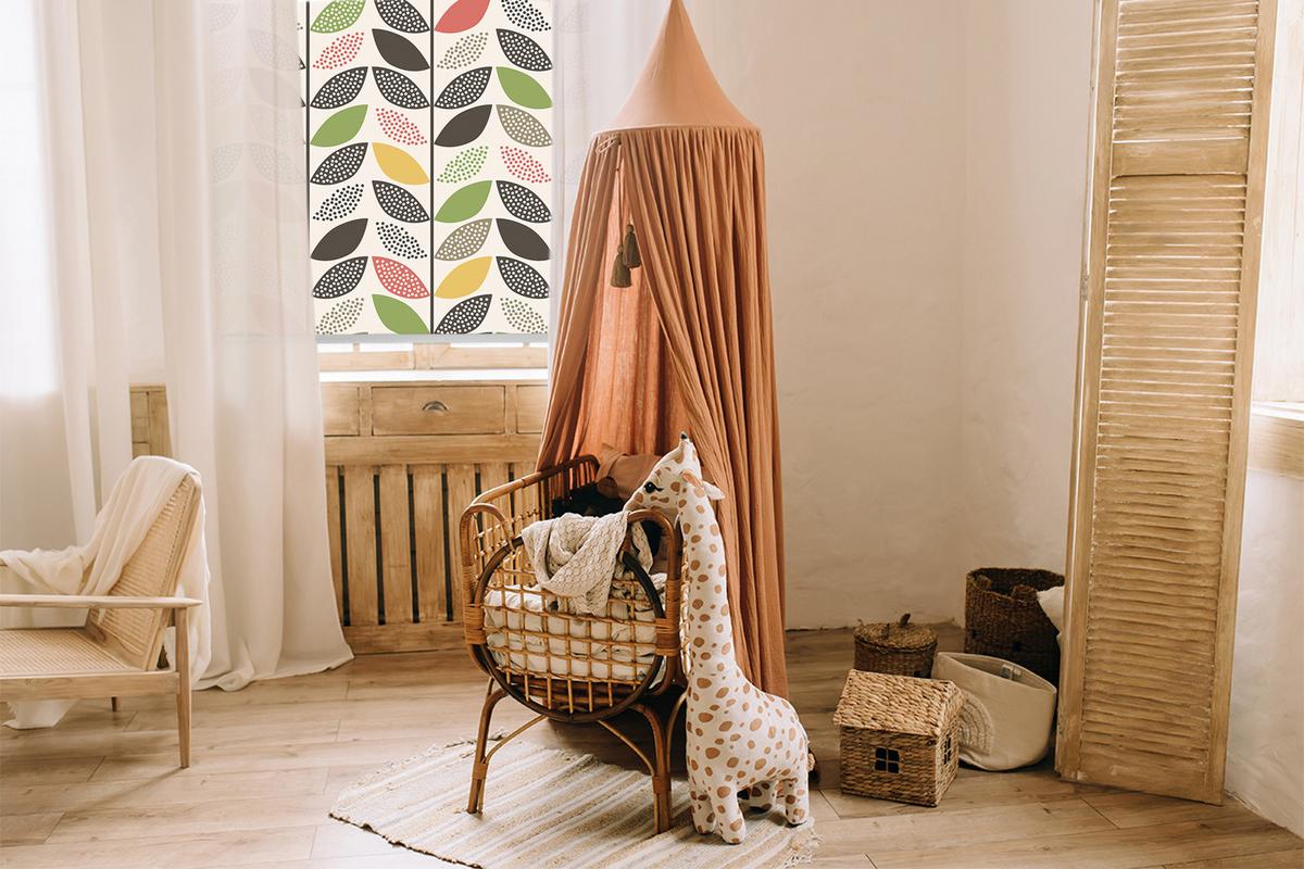 INNENROLLO - Fensterrollo - Rollo - 140x140 cm - Bunte Blätter - Grün, Kunststoff (140/140/0.5cm) - TULUP
