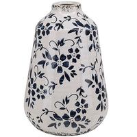 BLUMENVASE Steinzeug weiß Maroneia - Weiß, Stein (20cm) - Beliani