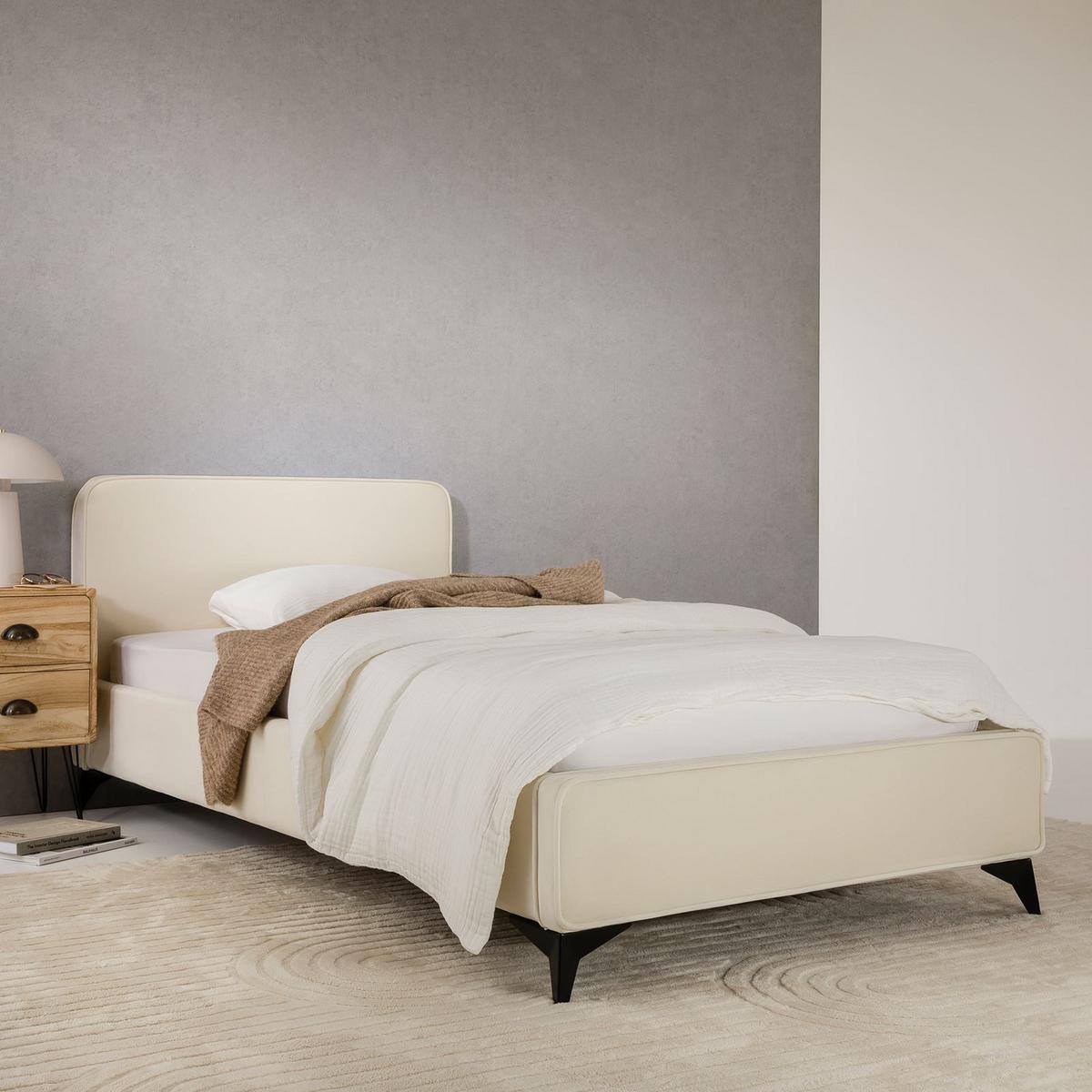 POLSTERBETT LAVORO 90x200 cm cremeweiß - Creme, Textil (90/200cm) - IDIMEX