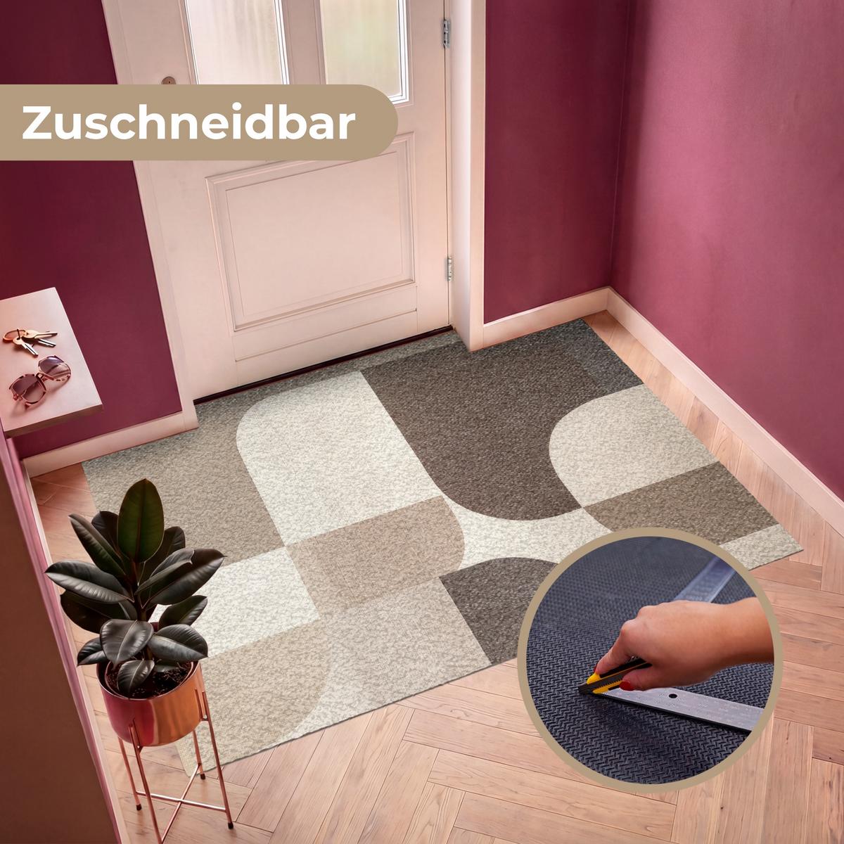 FUSSMATTE Geometrisch - Gewebte Struktur - Modern Fußabtreter 180x120 cm - Beige, Kunststoff (180/0.4cm) - MuchoWow