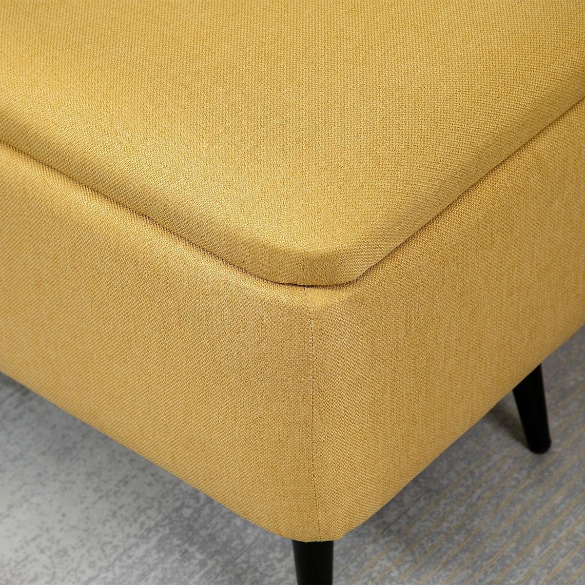 TRUHENBANK mit Stauraum Leinenoptik 101x38,5x44,5 cm - Gelb, Kunststoff (38.5/44.5/101cm) - HOMCOM