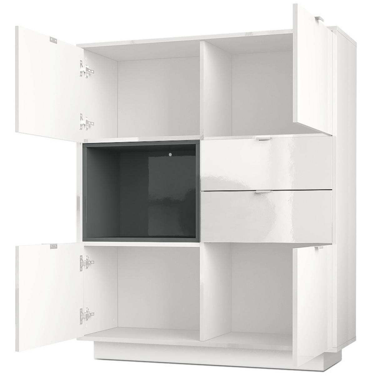 HIGHBOARD Metro Einsatz in Eiche Nordic - Silbereichenfarben, Holzwerkstoff (103/123/37.5cm) - Vladon